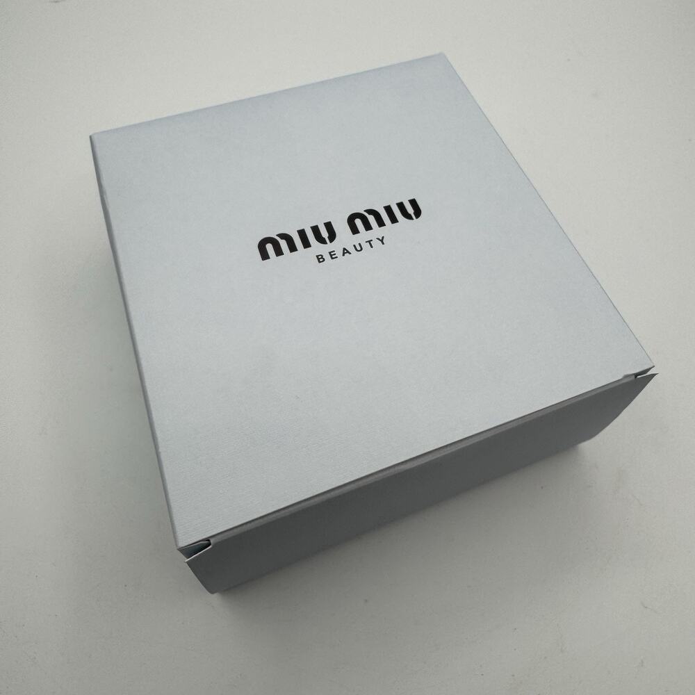 Miu Miu Beauty Vanity Case Round Black Blue Cosmetic Makeup Bag GWP With Box